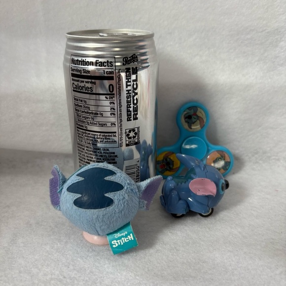 SET OF 3 STITCH Fidget Spinner Mini Plush Head Pull Back Car Japan - Picture 2 of 13